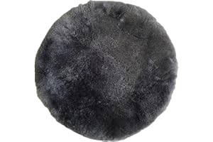 Naturasan Sitzkissen Rund, Lammfell Sitzauflage, warmes Sitzpolster, Fellkissen, Lammfell Echt, Rundes Kissen, Fell für Stühle, Sitzkissen Stuhl 38 cm (Grau)
