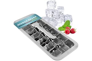 Bac à glaçons robuste - En acier inoxydable de qualité supérieure - Avec levier - Durable et sans plastique - Style vintage Dreiklang - be smart