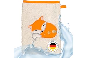 Smithy Waschlappen Baby Fuchs | 100% Baumwolle Frottee | Waschhandschuh Kinder | Jungen & Mädchen | Geschenk zur Geburt