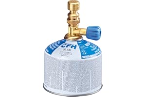 CFH Bunsen Laboratory Burner BL 1700 - Compact Gas Burner for Laboratory, Crafts and Experiments. Continuously Adjustable Flame, Approx. 600 °C Working Temperature, Includes Universal Pressure Gas Can