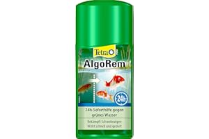 Tetra Pond AlgoRem – 24-godzinna natychmiastowa pomoc przeciwko zielonej wodzie w stawie ogrodowym, zwalcza unoszące się algi, butelka 250 ml