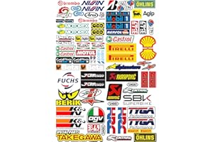GamesMonkey® - Kit autocollants 79 pièces pour vélo, moto et scooter, casque adhésif Motorsport Stickers Convient pour Skateboard Auto Casques Moto Cross