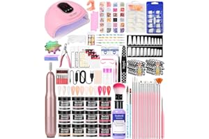 MAJOR DIJIT Nagelstudio Set, Acrylpulver mit 60ml Acryl Liquid，Nagelfräser für Gelnägel mit UV Lampe für Gelnägel set, Nageldesign Nagelset Nail Art Geschenke Frauen