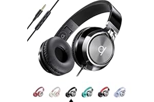 ARTIX CL750 Wired Headphones with Mic and Volume Control — 90% Noise Cancelling Plug In Headphones for Laptop, PC, iPad and Computer Wired, Over Ear Head Phone with Cable — (Foldable, Aux Jack 3.5mm)