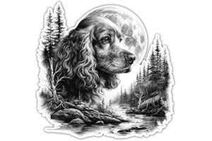‎SAMUNSHI Samunshi® Cocker Spaniel im Wald Aufkleber Autoaufkleber für Motorrad Fahrrad Roller oder Auto Wohnmobil SUV Geländewagen Hunde Sticker Dog Dogo 10x10cm