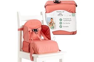 BabyToLove Travel Up Baby Booster Seat and Storage | Lightweight On the Go and Easy to Carry | Rust