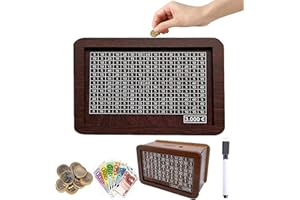 May Huang Hucha de Madera, Hucha con Contador, Hucha para Niños con Objetivo de Ahorro y Números de Tictac para Ayudar a Los Niños a Desarrollar el Hábito de Ahorro (3000€)