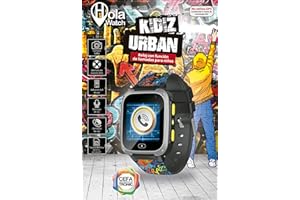 CEFATRONIC Cefa Toys - Reloj Inteligente Holawatch Urban Black, Entretenimiento para Niños y Seguridad para Padres, Conectividad 2G, Localización LBS, Tarjeta SIM, Pantalla Táctil, Cámara, Juegos y Llamadas