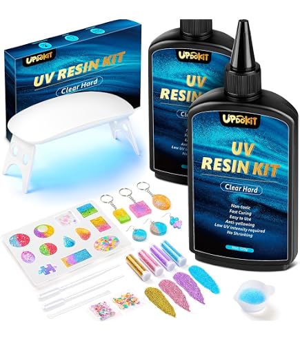 Kit De Resina UV Para Principiantes - Con Lámpara, Moldes Y Accesorios, Secado Rápido, Bajo Olor, Para Joyas Y Manualidades