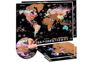 Confezione da 2 – mappa di viaggio da grattare + mappa Europa bonus