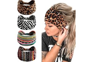 DRESHOW 4 Pezzi Fasce per Capelli Donna Elastica Turbante Fascia