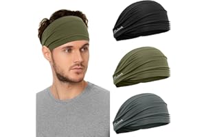 ‎LINLOOK Linlook Sport Stirnband für Herren und Damen - Breit Schweißband für Fitness Joggen Laufen Radfahren Wandern Crossfit und Yoga - Hoch Dehnbar Haarband für Damen und Herren