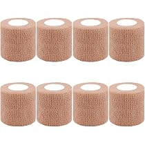 Bandage Auto-adhésif élastique - Lot De 8 Rouleaux 7.5cm X 4.5m, Pour Sport, Médecine Et Animaux
