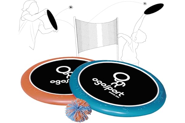 Schildkröt OGO Sport 2 Disques Extra-Larges Ogo Ø38cm, 1 Balle, Le Populaire Jeu Classique, 970093 Unisex, Orange/Bleu/Noir, Taille Unique