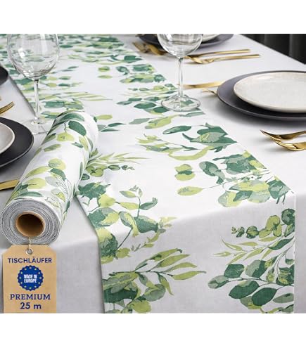 Santex Vlies-Tischläufer Hellgrün – 30 Cm X 10 M, Festliche Tischdeko, Unifarben, Aus Polyester, In 21 Farben Erhältlich Tischläufer Vlies Hellgrün