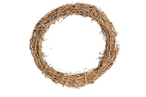 com-four® 1x Ghirlanda di legno decorativa fai-da-te - ghirlanda di rattan per decorare finestre, tavoli e porte (1 pezzo - ghirlanda Ø30cm marrone chiaro)