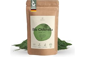 BIONUTRA® Chlorella Bio Poudre 250 g à paroi cellulaire brisée, contrôlée pour les résidus, produite selon le règlement bio UE, vegan, sans lactose & sans gluten, sans additifs, chlorella bio pure