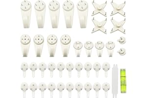 CERRXIAN (39 Crochets Panneau de Gypse Multifonctionnel créatif Panneau de Gypse Invisible tenture Murale Pendule Horloge Murale Cintre Cadre Photo Crochet Photo Mur Clou-Blanc