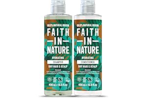 Faith In Nature Natural Coconut Shampoo and Conditioner Set, Hydrating, Vegan & Cruelty Free, No SLS or Parabens, For Normal to Dry Hair, 2 x 400ml Pack