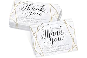 HADLEY DESIGNS Dankeskarten für kleine Unternehmen, goldfarben, 25 Stück, 8,9 x 12,7 cm