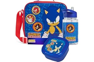 Get Trend SONIC THE HEDGEHOG Bolsa Termica Porta Alimentos con Fiambrera Infantil y Botella de Agua 400ml Set de Almuerzo Infantil 3 Piezas Regalo para Niños (Sonic)