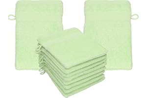 Betz 10 guanti da bagno manopola Palermo 100% cotone misure 16 x 21 cm colore verde