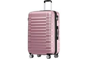 BEIBYE Zwillingsrollen Reisekoffer Koffer Trolleys Hartschale M-L-XL-Set (Rosa, L)