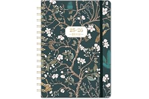 FULLVINTAGE Academic Diary 2025-2026 - A5 Diary 2025-2026 Week to View from August 2025 to July 2026, Twin-wire Binding, Hard Cover, Elastic Closure, 21.5 x 15.5 x 1.5 cm