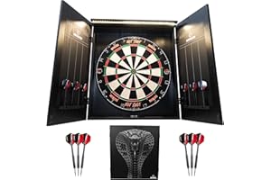 Ruthless Home Darts Center | Komplettes Home Dart Board Center inkl. Schrank, Dartscheibe und 2 Sets Dartpfeile
