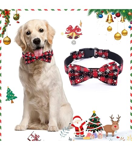 Collare Natalizio Per Cani E Gatti Con Fiocco - Regolabile, Taglia Piccola/Media, Rosso/Verde - Foto 6
