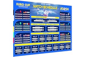 Crazy Little Things A1/A2 Euro 2024 Wall Chart Football, Premium 2024 Euro Wallchart Planner, European Championship Wall Poster featuring All Team Details, Venues and Schedule For Fans (A2, Folded)
