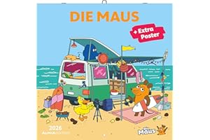 Die Maus 2026 - Broschürenkalender 30x30 cm (30x60 geöffnet) - Kalender mit Platz für Notizen - inkl. Poster - Wandplaner - Bildkalender - Wandkalender: Posterkalender