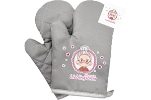 Oma Geschenk Ofenhandschuhe, ZEACKUQ Geschenke für Omas zum Geburtstag Weihnachten Küchenhandschuhe, Backhandschuhe Lustig Oma Topfhandschuhe