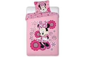 AYMAX S.P.R.L S.P.R.L Disney Minnie Parure de lit 1 Personne Housse de Couette Rose California King 140x200cm