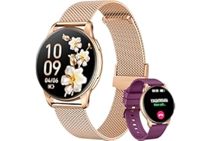 MOTSFIT Smartwatch damski z funkcją telefonu, zegarek fitness, zegarek na rękę: 1,32" AMOLED Smart Watch z pulsometrem, monitorowaniem snu, licznikiem kalorii, zegarek sportowy IP68, wodoszczelny, zegarek