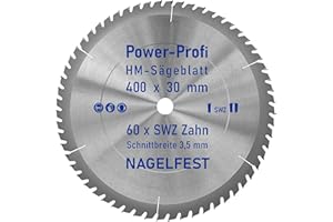AZPROF HM Saw Blade 400 x 30 mm SWZ 60 x Tooth - Nail-Proof Super Allrounder - Circular Saw Blade Alternating Tooth HW WZ for Rocker Saw Table Saw Firewood Saw Wood with Concrete Fitting Firewood Hardwood