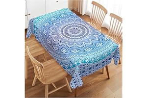 Walmsco Tablecloth Gradient Bohemian Mandala Pattern Decor For Dining Room Kitchen Rectangular Table Cover 132 * 178cm