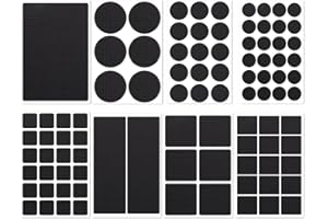 SORCRISTY Gumowe podkładki, samoprzylepne, antypoślizgowe, samoprzylepne, gumowe podkładki, antypoślizgowe, zestaw do mebli i urządzeń, okrągłe, kwadratowe, prostokątne, 93 szt. (czarne)