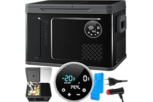 KESSER® Glacière à compresseur 2en1 double zone de réfrigération & de congélation, électrique Glacière de congélation Commande tactile LED 12/24 V 230V, Réfrigération jusqu'à -20 °C 40 Litres