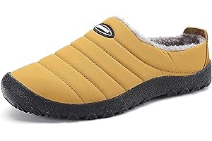 SMajong Invierno Zapatillas de Casa para Hombre Mujer Espesar Zapatillas Aire Libre Impermeables Cálidas Pantuflas de Casa Interior Zapatos con Pelusa Forro Talla Grande 35-48 EU