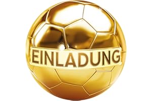 ‎BERILUDESIGN beriluDesign 12x Fußball Einladungskarten zum Kindergeburtstag | Kinder Geburtstag-Einladungen Karten Feier Party Jungen Mädchen