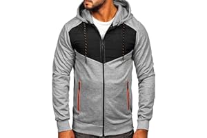BOLF Hombre Chaqueta guateada de Entretiempo con Capucha Cierre de Cremallera Cuello alto Cazadora Ropa de Abrigo Plumas Bomber Fitness Outdoor Básico Estilo Deportivo Mix 4D4