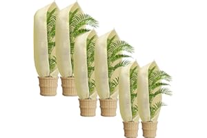 BUCOMTU 6 Pièces Hivernage Plante Exterieur,Sac de Protection des Plantes en Pot de Protection d'hiver avec Couverture de Plante de Balcon zippée