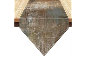 DAKTOU Runner Tavola Moderno 40 x 140 Marrone Grigio Runner da Tavolo Lino Lavabili Centrini Moderni per Mobili Camera da Letto Rettangolare Runner Tavolo per Compleanni Matrimoni Feste Vacanze Decorazione