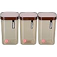 Nayasa Superplast Plastic Fusion Container 1 Litre, Set of 3, Brown