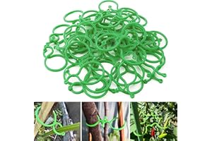 Yungeln 200 Piezas Clips para Plantas Clips para Plantas Clips para Tomates Clips para Tomates de Plástico para Plantas Trepadoras Anillos de Soporte para Plantas