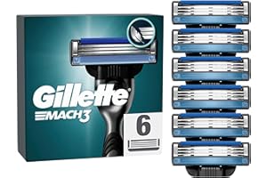 Gillette Mach3 Rasierklingen für Männer, 6 Original Gillette Ersatzklingen, Klingen für Herren mit Gleitstreifen für ein sanftes Gleiten und Klingenbeschichtung