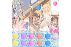 WONSOSO Wasserbomben Wiederverwendbar, 6 Farben Bunt Gemischt Wasser Luftballons, 12 Stück Schnell Befüllbare Silikon Bunt Wasserschlacht Luftballons für Kinder, Strand, Sommer Pool Party