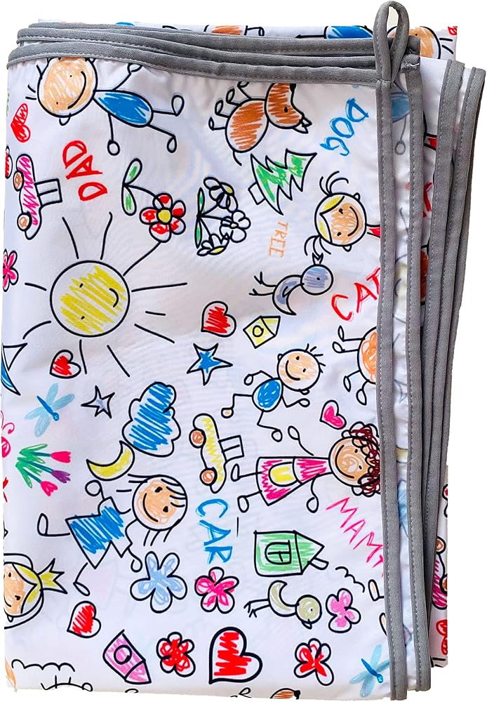 Yorni Su Geçirmez Yer/Masa Örtüsü, Aktivite, Yemek ve Oyun İçin, Doğa Dostu ve Çevreci, Ekoteks Sertifikalı,%100 Polyester, Family, 150x100cm, Dikdörtgen