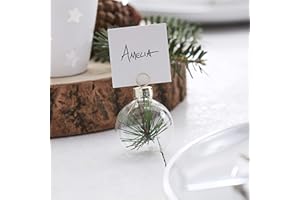 Ginger Ray Rustic Christmas Bauble Place Card Let It Snow